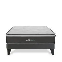 DROM - Cama Europea Lugn Queen + 2 Almohadas y Protector