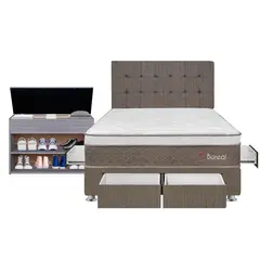 FORLI - Dormitorio con Cajones Boreal Pocket SS 2 Plz + Zapatera