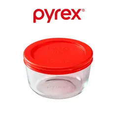 PYREX - Bowl con Tapa Plástica Rojo 236 ml