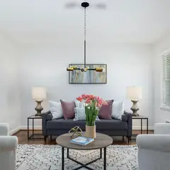 LA ROCHELLI - Lampara Colgante 6 Luces Mod. Helice Metal Negro Y Bronce E27