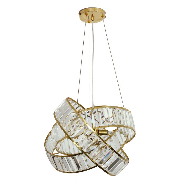 Lampara Colgante 4 Luces Mod. Corona Bronce E27 Cristales 24 % Pbo