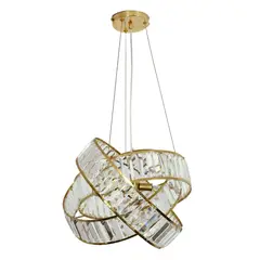 LA ROCHELLI - Lampara Colgante 4 Luces Mod. Corona Bronce E27 Cristales 24 % Pbo