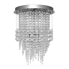 LA ROCHELLI - Lampara Techo 3 Luces Mod. Erika Acero Pulido Cromado Gu10 Cristales 24 % Pbo