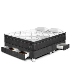 PARAISO - Cama con Cajones Pocket Star King + 2 Almohadas + Protector