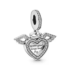 PANDORA - Charm De Corazón Y Alas De Ángel