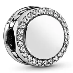 PANDORA - Charm De Botón Brillante Para Graba