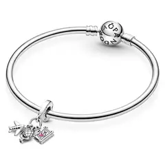 PANDORA - Charm De Plata Avión Globo Maleta