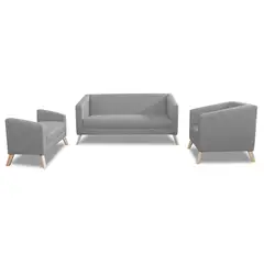 MICA - Juego de Sala Ginebra 3-1 + Sillón Banqueta Azul acero