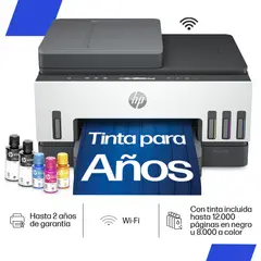 HP - Impresora Multifuncional Smart Tank 750 Tinta Continua Color Wi-Fi Smart App Dúplex ADF Alimentador Automático (6UU47A)