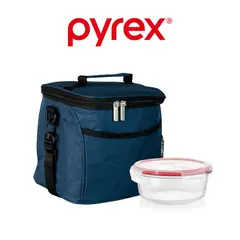 PYREX - Lonchera Térmica Ejecutivo Azul con Refractario 400ml Scool