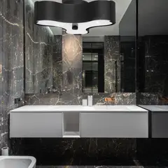LA ROCHELLI - Lámpara techo 3 luces Trébol negro