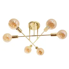 LA ROCHELLI - Lámpara techo 6 luces Alisse bronce