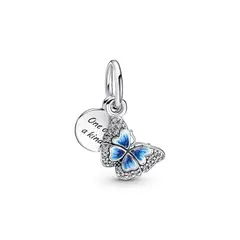 PANDORA - Charm Doble Mariposa Azul