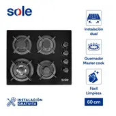 Sole 4 Hornillas Gas Encimera Solco068
