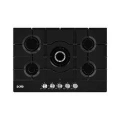 SOLE - Encimera Vidrio Templado 77 Cm 5 Hornillas