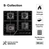 S-Collection 4 Hornillas Gas Encimera