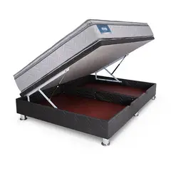 BEAUTYREST SIMMONS - Cama Boxet Practibox Erica Luxury Gris Queen + 2 Almohadas