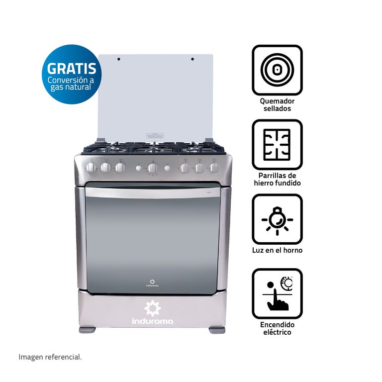 Cocina Parma Zafiro 6 Quemadores Con Encendido Eléctrico Y Luz En Horno