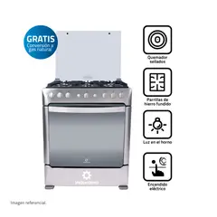 INDURAMA - Cocina Parma Zafiro 6 Quemadores con Encendido Eléctrico Y Luz En Horno