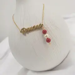 PENELOPE ACCESORIOS - Collar Peruana Dorado y Rojo