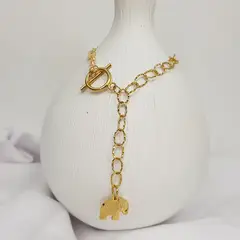 PENELOPE ACCESORIOS - Collar Mixto Monedas Eslabon Elefan