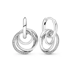 PANDORA - Aretes De Aro Circulos Entrelazados