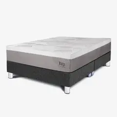 PARAISO - Cama Box Tarima Balanzze Queen + 2 Almohadas Viscoelásticas + Protector