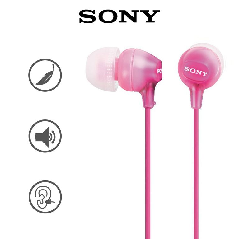 Audífonos MDR-EX15AP con Micrófono Rosado
