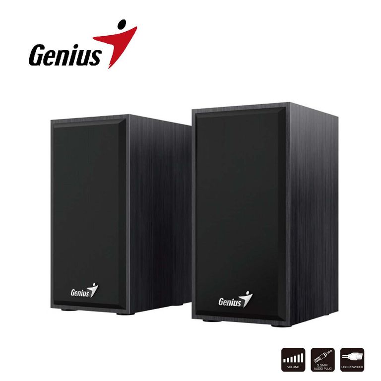 Parlantes SP-HF180 Wooden Stereo USB-3.5 mm Negro