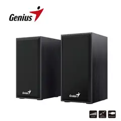 GENIUS - Parlantes SP-HF180 Wooden Stereo USB-3.5 mm Negro