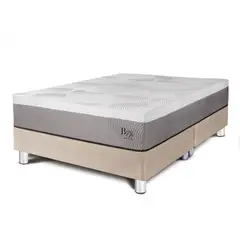 PARAISO - Cama Box Tarima Balanzze Queen + 2 Almohadas Viscoelásticas + Protector