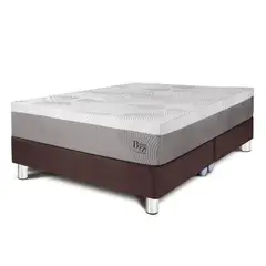 PARAISO - Cama Box Tarima Balanzze Queen + 2 Almohadas Viscoelásticas + Protector