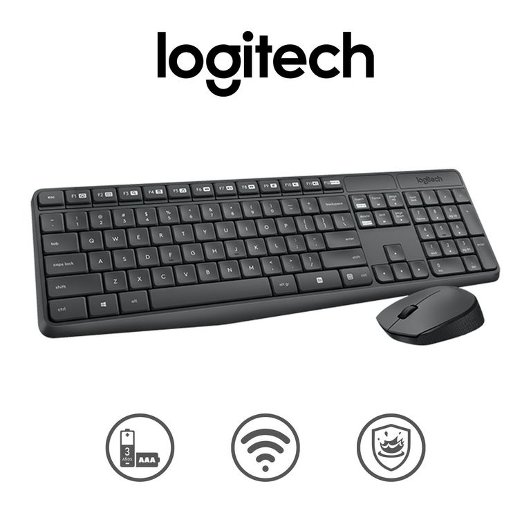Kit Teclado Y Mouse MK235 Inalambrico Negro