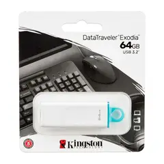 KINGSTON - Memoria USB 3.2 DataTraveler EXODIA 64GB Blanco