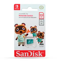 SANDISK - Memoria Micro SD 512GB para Nintendo Switch 100 Mb/s