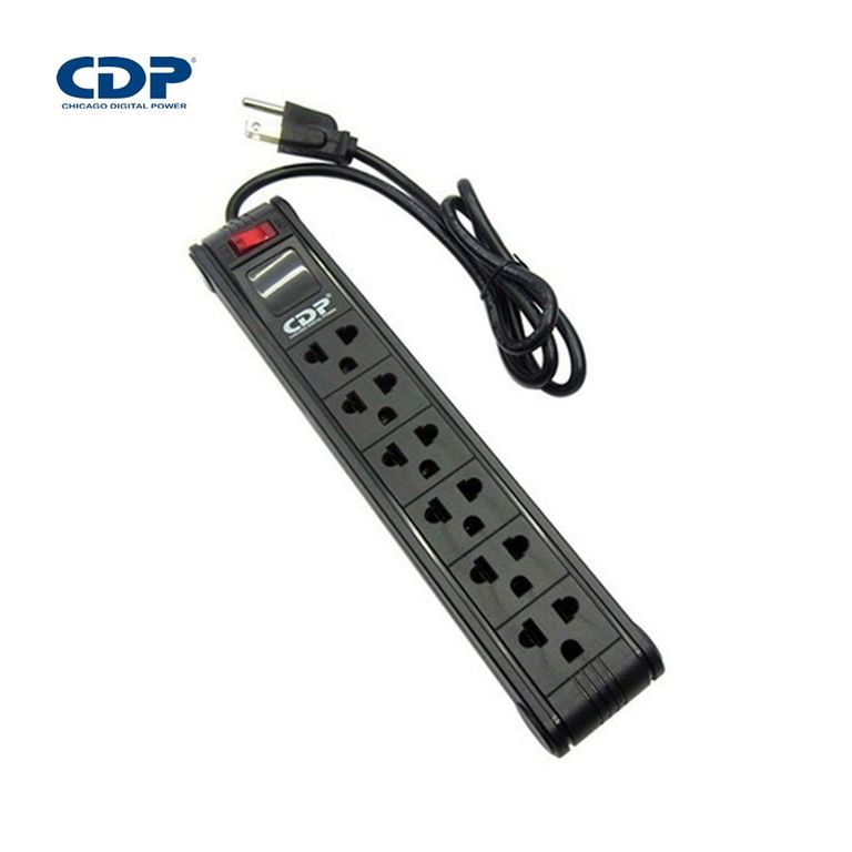Supresor De Picos R-PS6 220V 6 Tomas Nema Universal Negro