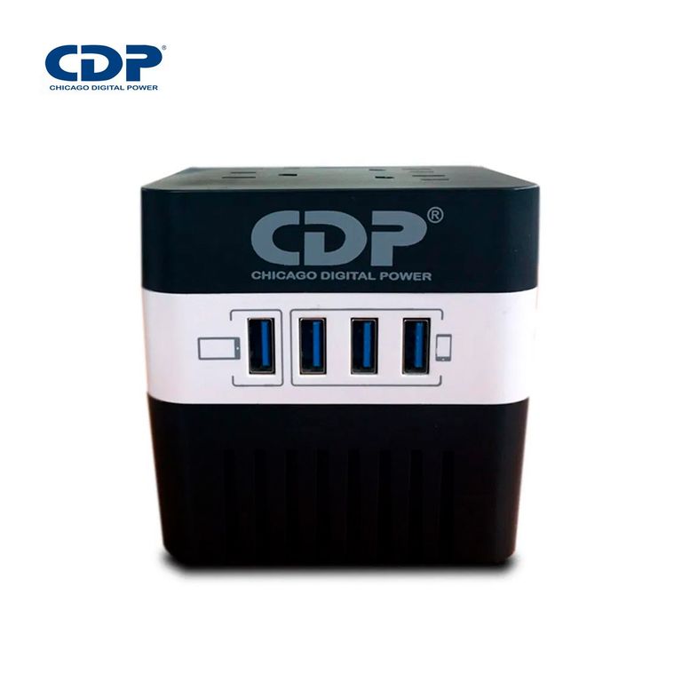 Estabilizador de Voltaje RU-AVR604I 600VA/300W 4 Salidas 4 Puertos USB
