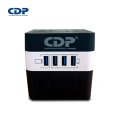CDP - Estabilizador de Voltaje RU-AVR604I 600VA/300W 4 Salidas 4 Puertos USB