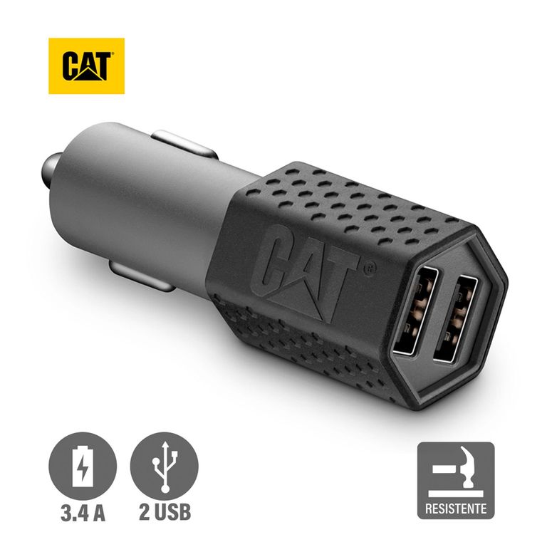 Cargador De Auto Resistente Carga Rápida USB 3.4A DC 2 Puertos