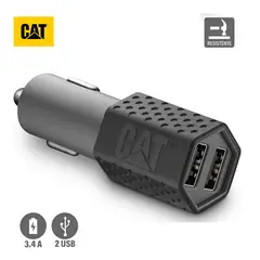 CAT - Cargador De Auto Resistente USB 3.4 Amp 2 Puertos