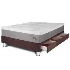 PARAISO - Cama Con Cajones Balanzze 1.5 Plz + 1 Almohada Viscoelástica