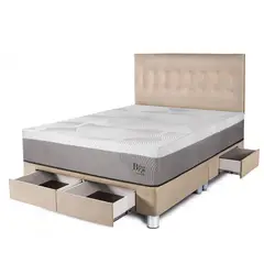 PARAISO - Dormitorio con Cajones Balanzze King + 2 Almohadas Viscoelásticas