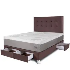 PARAISO - Dormitorio con Cajones Balanzze 2 Plz + 2 Almohadas Viscoelásticas + Protector