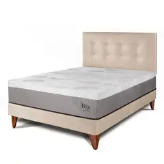 PARAISO - Dormitorio Europeo Balanzze 1.5 Plz Champagne + 1 Almohada Viscoelástica + Protector