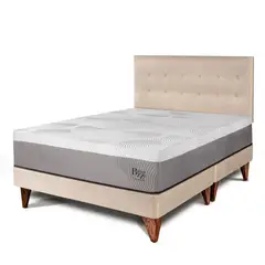PARAISO - Dormitorio Europeo Balanzze Queen + 2 Almohadas Viscoelásticas