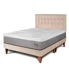 PARAISO - Dormitorio Europeo Balanzze King + 2 Almohadas Viscoelásticas + Protector