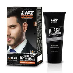 LIFE FOR MEN - Pack Tinte Negro y Black Shampoo