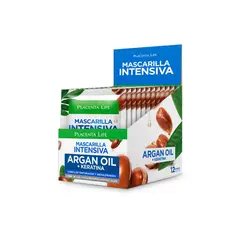 PLACENTA LIFE - Mascarilla Reparadora Argan Oil y Keratina Caja 12 Unid