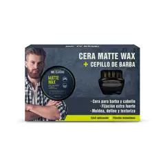 MR CLASSIC - Cera Matte Wax + Cepillo de Barba Mr. Classic