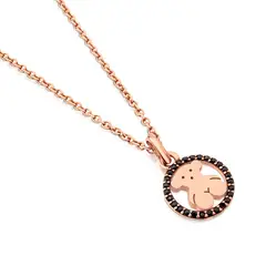 TOUS - Dije De Plata Vermeil Rosa Con Espinela